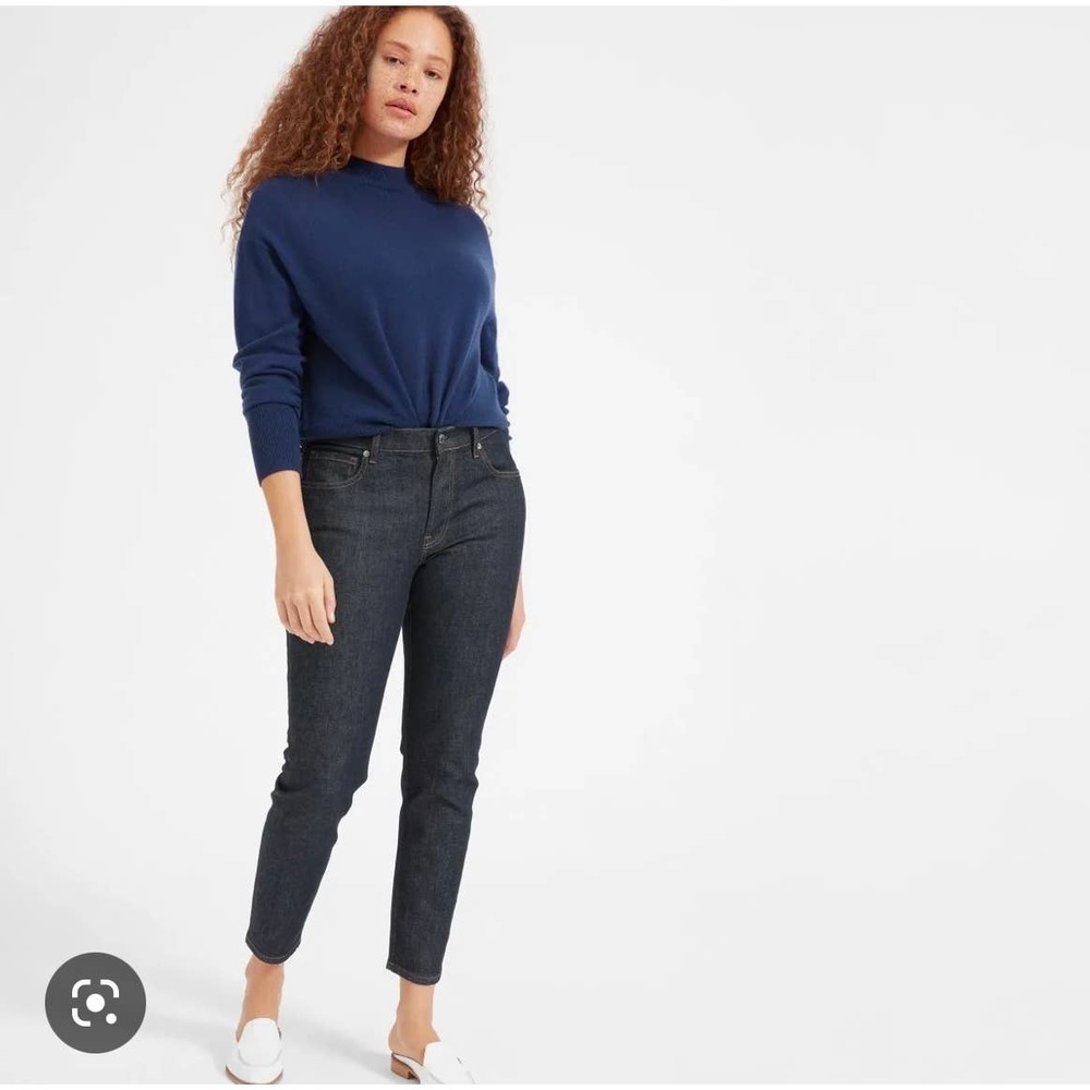 NWT Everlane Ankle Mid Rise Skinny Jeans Dark Indigo Wash Size 24 - Picture 2 of 7
